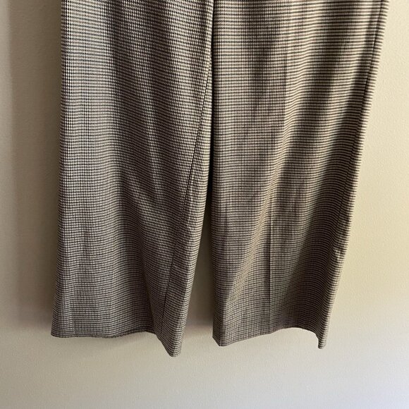 Banana Republic Women 6 Preppy Houndstooth Belted Slim Wide-Leg Cropped Pants - Picture 4 of 11